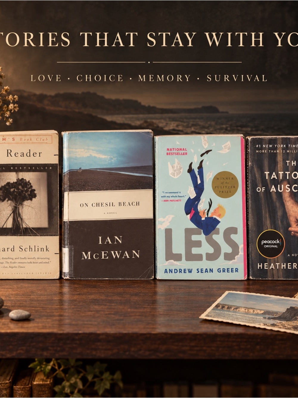 4 Book Literary Fiction Lot | The Reader, Less, On Chesil Beach & Tattooist